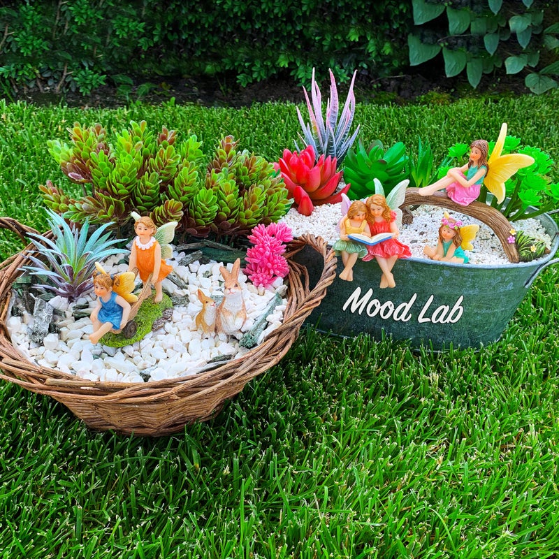 Mood Lab Fairy Garden - Miniature Family Kit Figurines & Accessories - Fairies Statue Set of 6 pcs - Outdoor or House Decor - Image 5